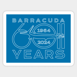 60th Anniversary - Barracuda Text Design (Reverse on Blue) Magnet